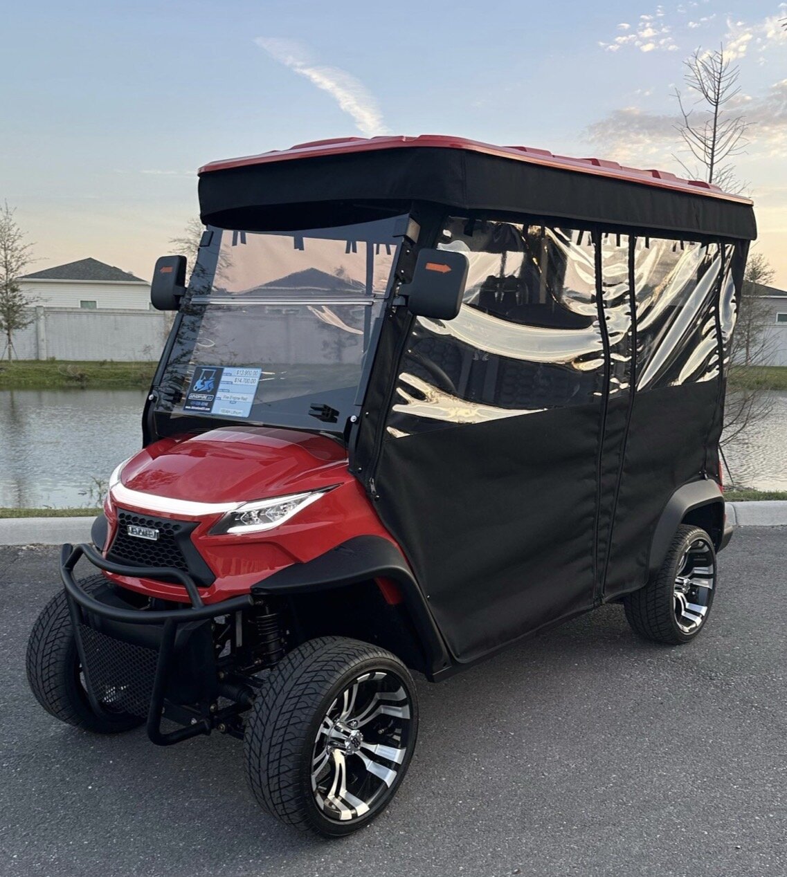 Venom EV golf cart with enclosure